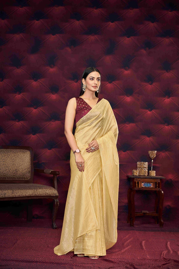Opulent Golden Silk Saree for a Regal Look